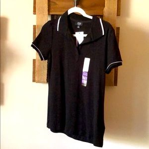 Black polo shirt